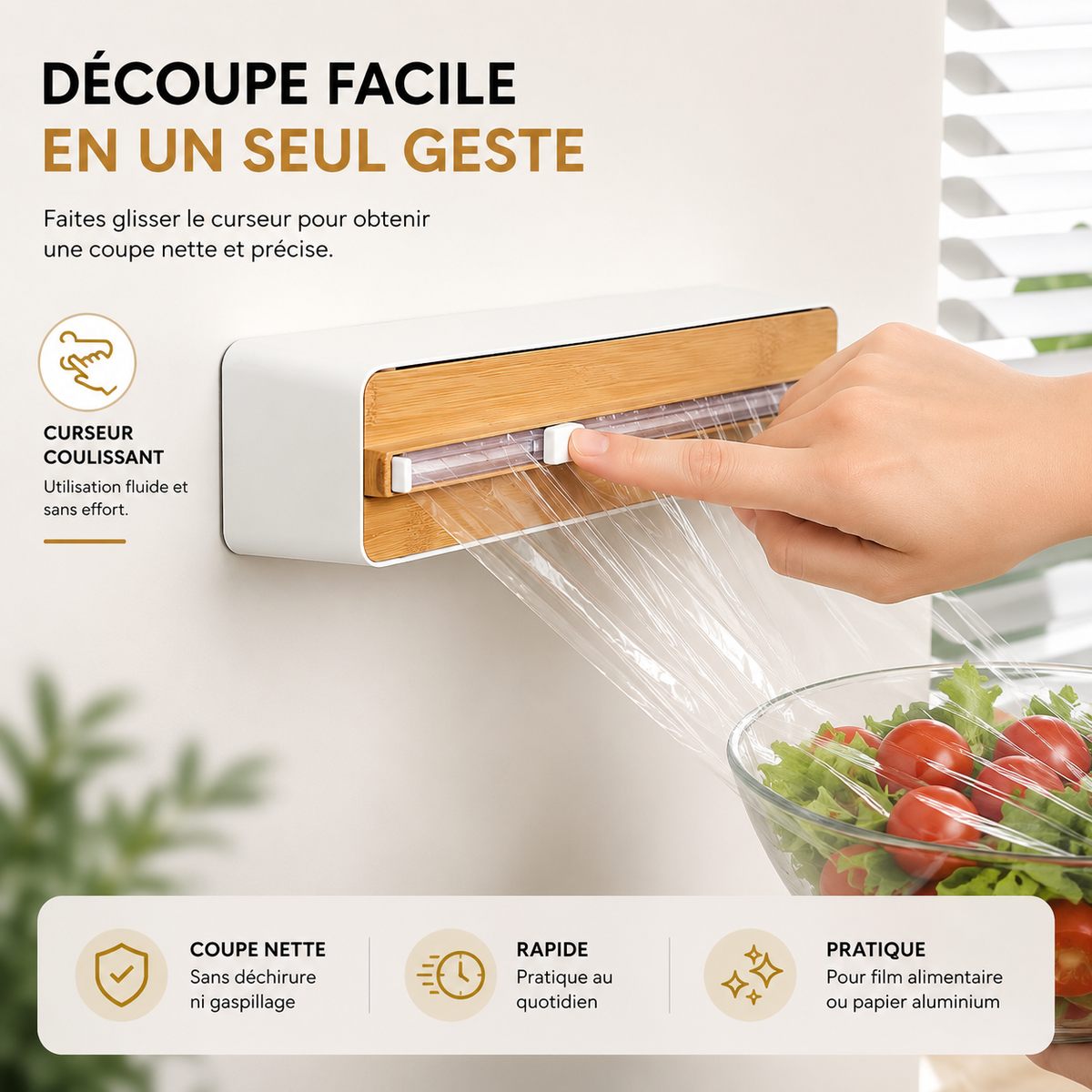 Distributeur mural 2 en 1 ou 3 en 1 avec découpe intégrée
