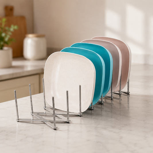 Lot de 2 range-couvercles et vaisselle extensibles en acier inoxydable
