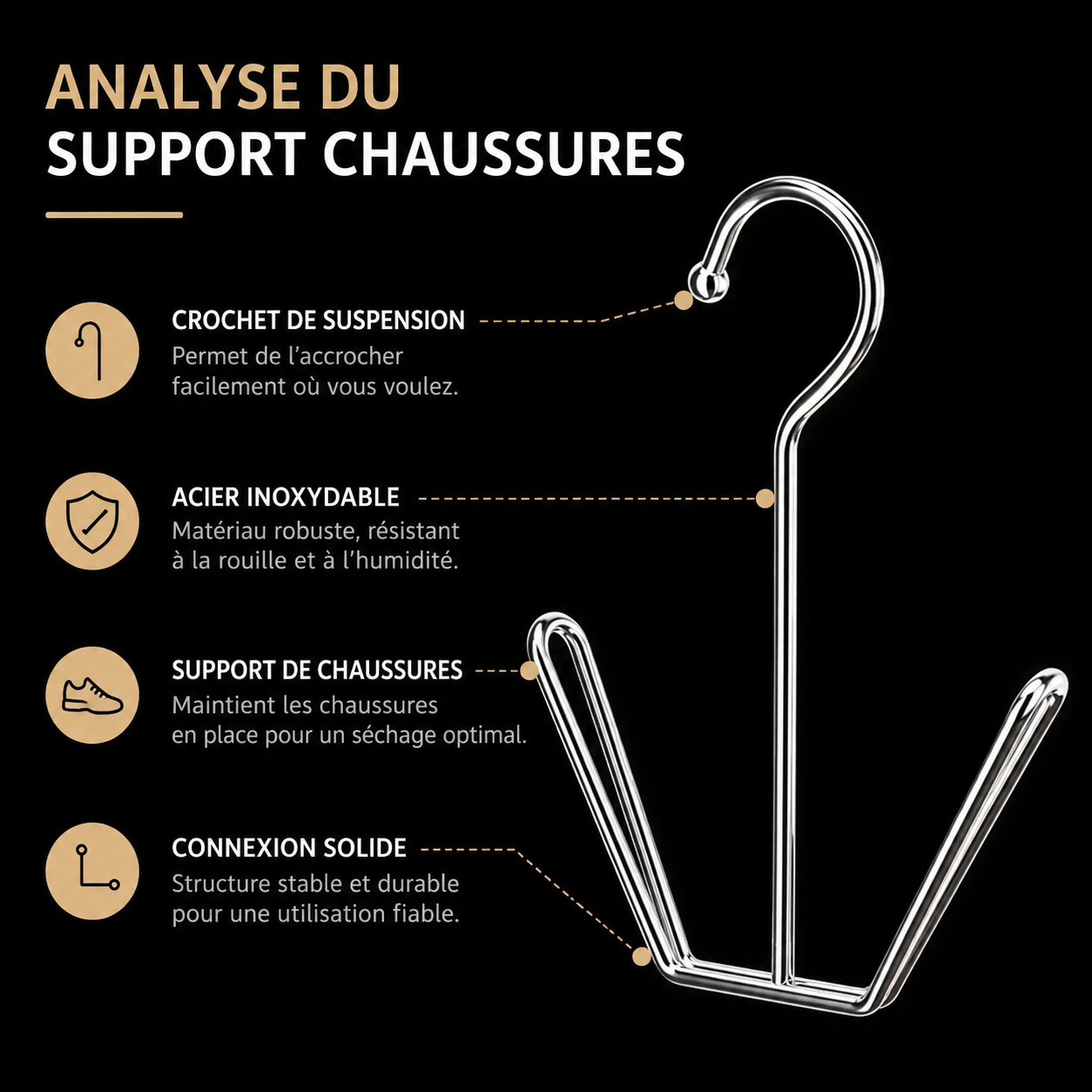 Support Suspendu pour Chaussures d'Extérieur – Lot de 2