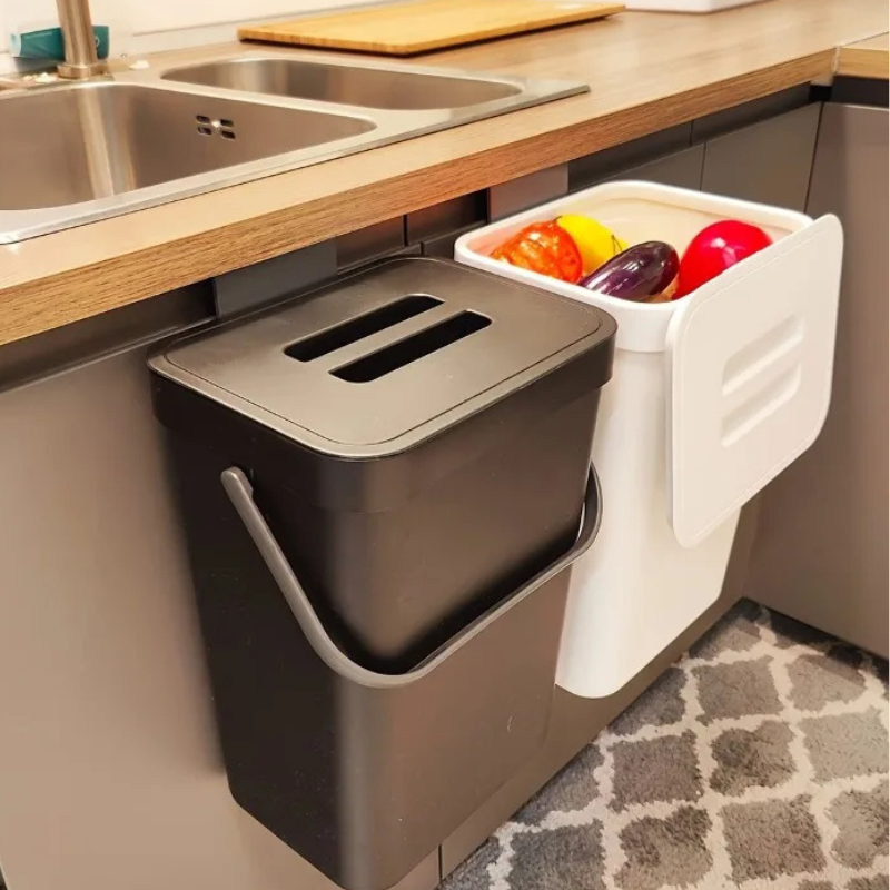 Poubelle Murale de Cuisine Gain de Place – 5L – Sans Perçage