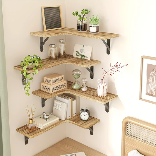 Étagère murale d'angle en bois