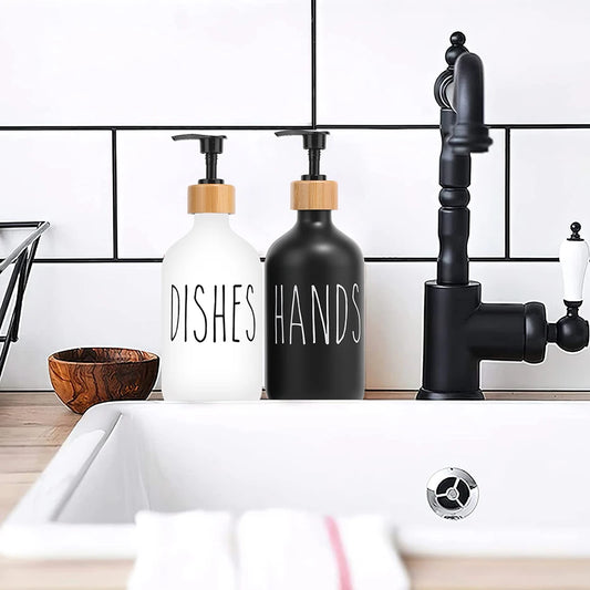 Distributeurs de Savon Cuisine – Set Noir & Blanc