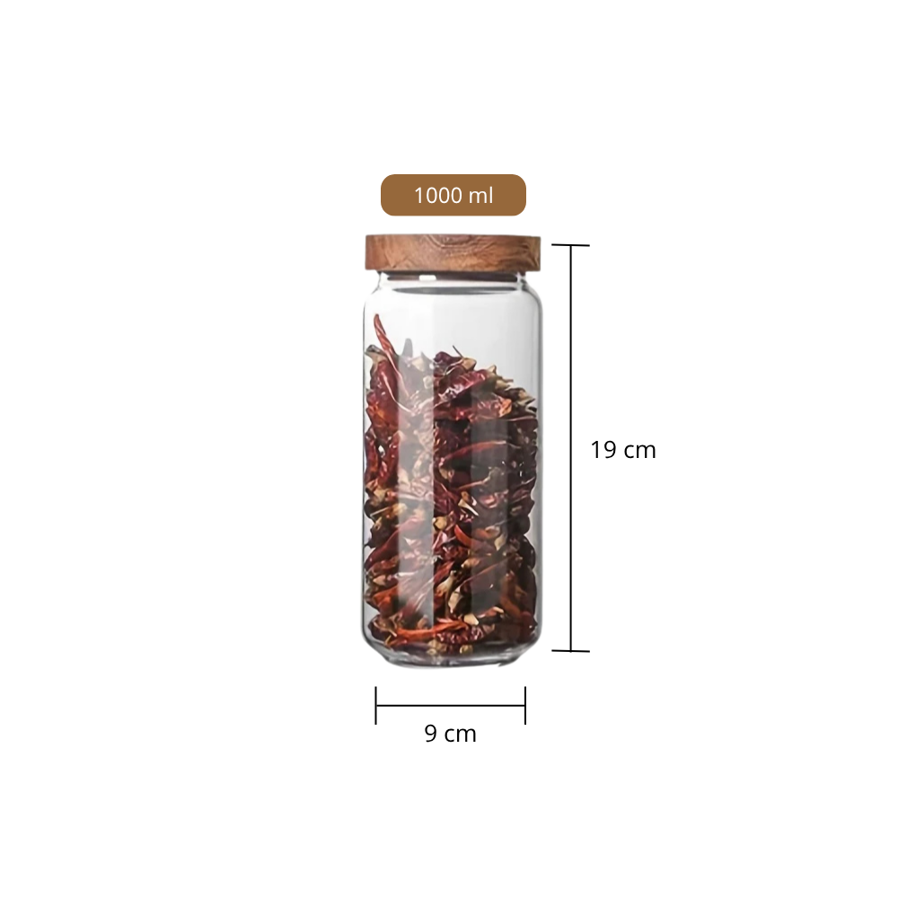 Bocaux Hermétiques Verre & Bois – Rangement Cuisine Élégant