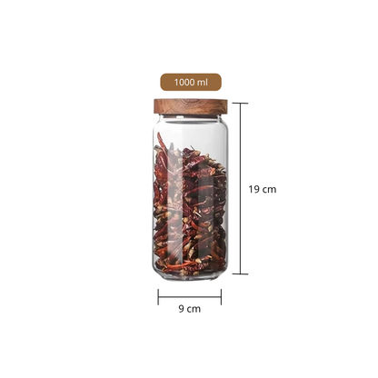 Bocaux Hermétiques Verre & Bois – Rangement Cuisine Élégant