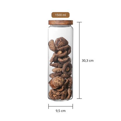 Bocaux Hermétiques Verre & Bois – Rangement Cuisine Élégant