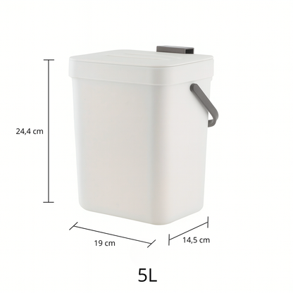 Poubelle Murale de Cuisine Gain de Place – 5L – Sans Perçage