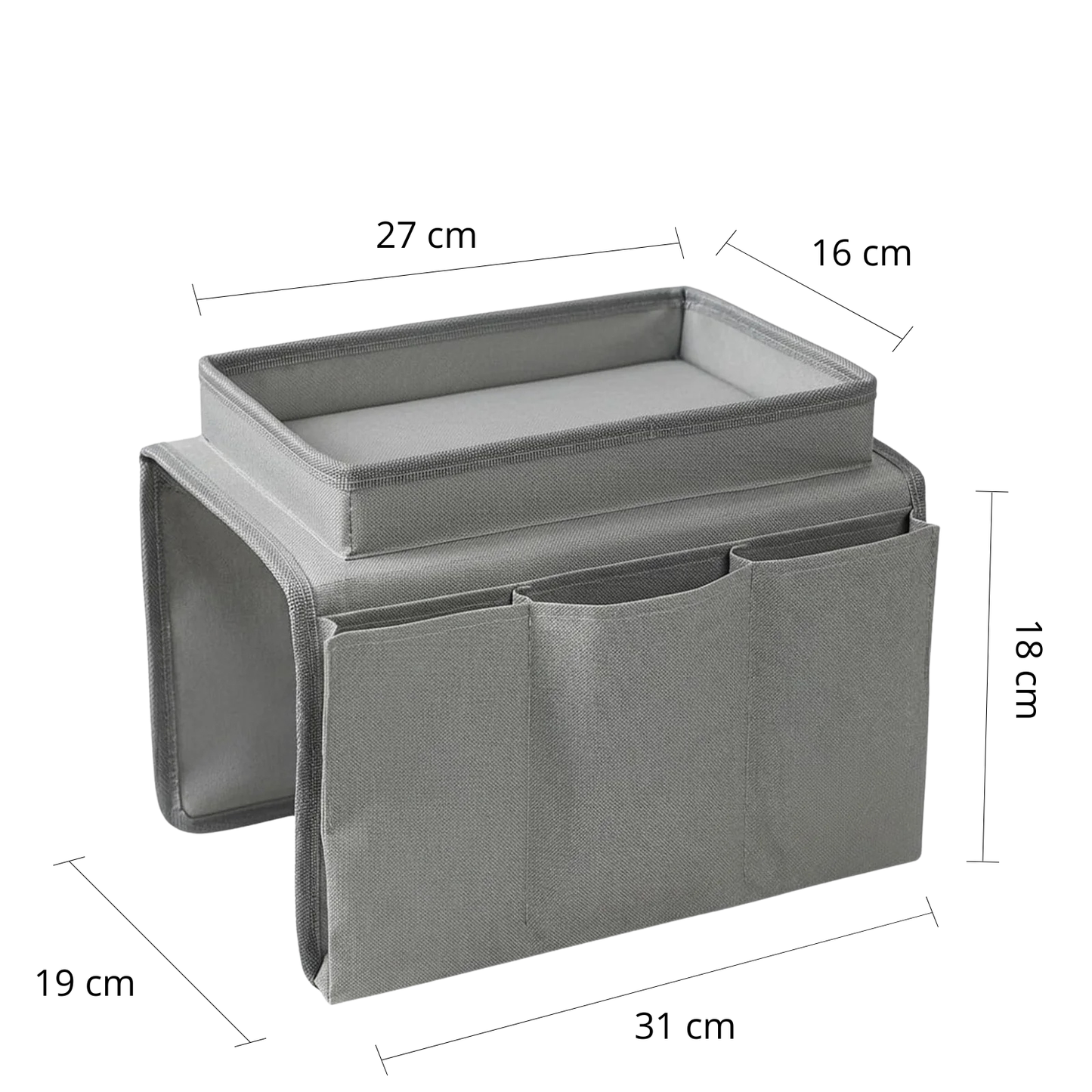 Organisateur d’Accoudoir de Canapé avec Plateau de Rangement