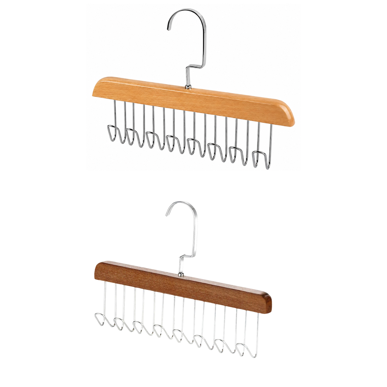 Cintre organisateur en bois multifonction