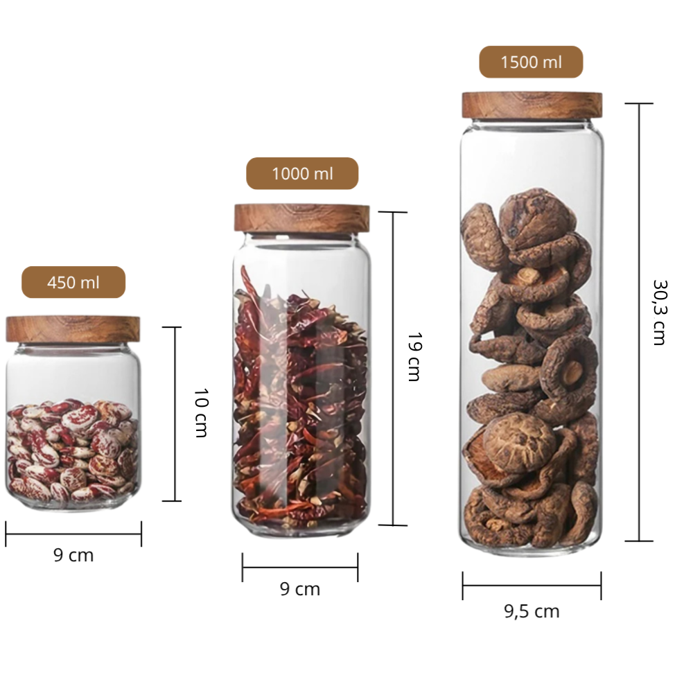 Bocaux Hermétiques Verre & Bois – Rangement Cuisine Élégant
