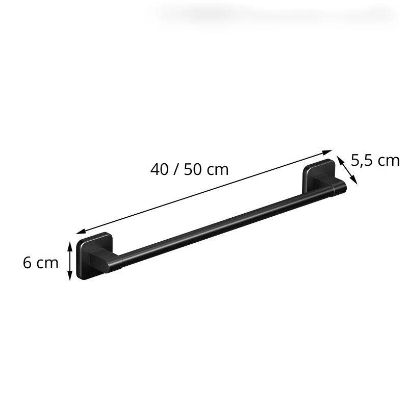 Porte-serviettes mural noir mat
