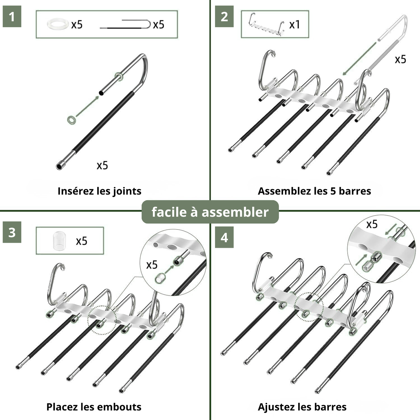 Cintre Multi-Pantalons Gain de Place