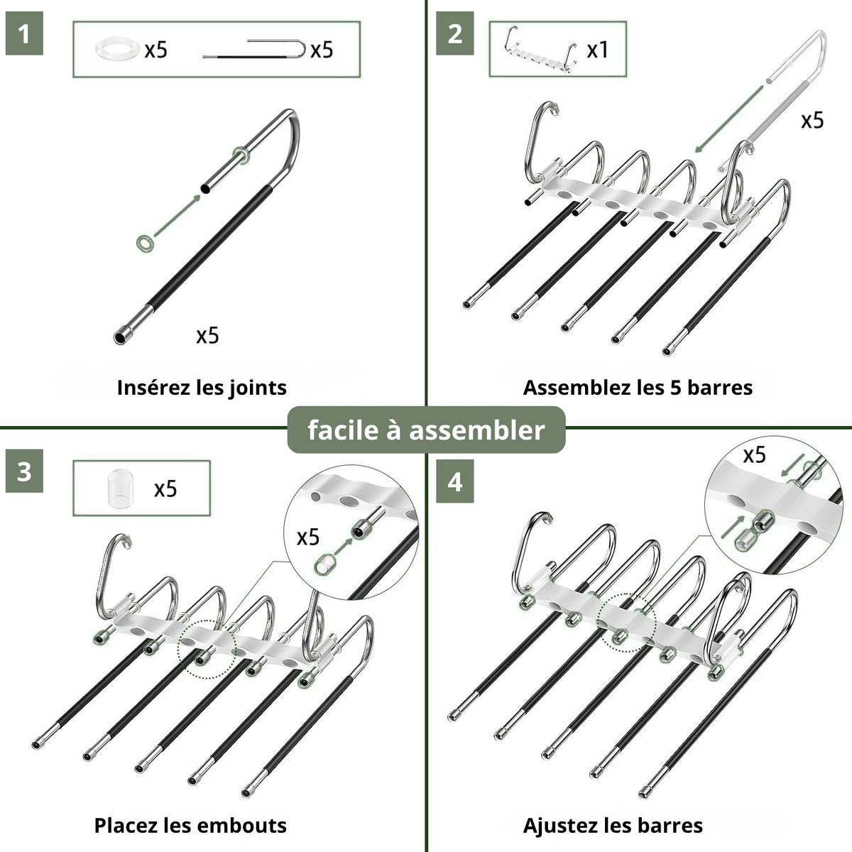 Cintre Multi-Pantalons Gain de Place