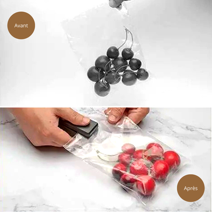 Mini scelleuse de sacs 2-en-1 – Rechargeable & compacte