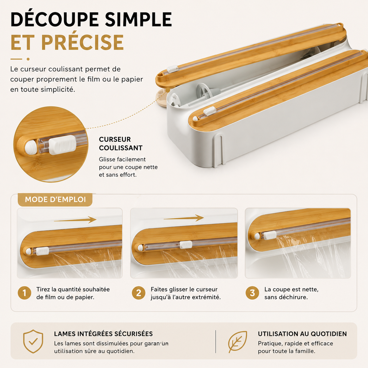 Distributeur mural 2 en 1 ou 3 en 1 avec découpe intégrée