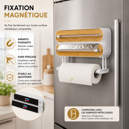 Distributeur mural 2 en 1 ou 3 en 1 avec découpe intégrée