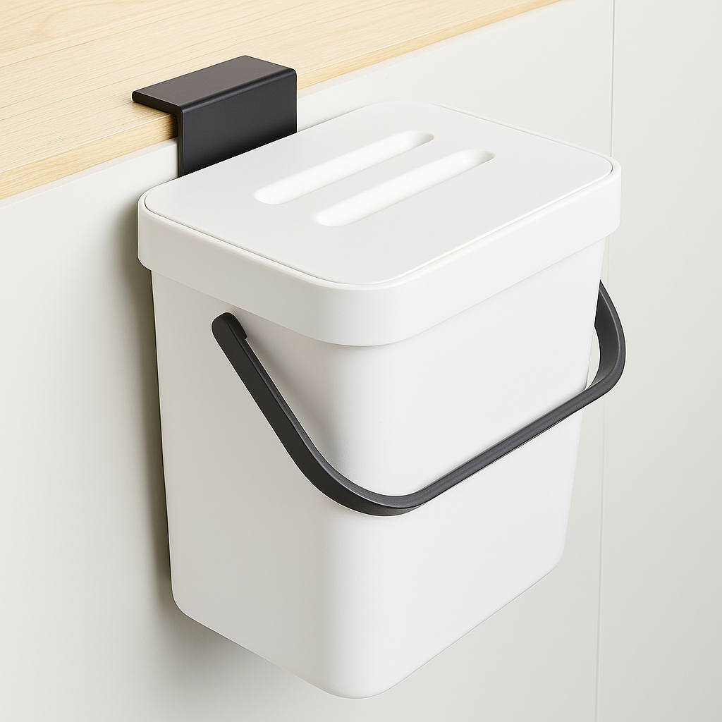 Poubelle Murale de Cuisine Gain de Place – 5L – Sans Perçage