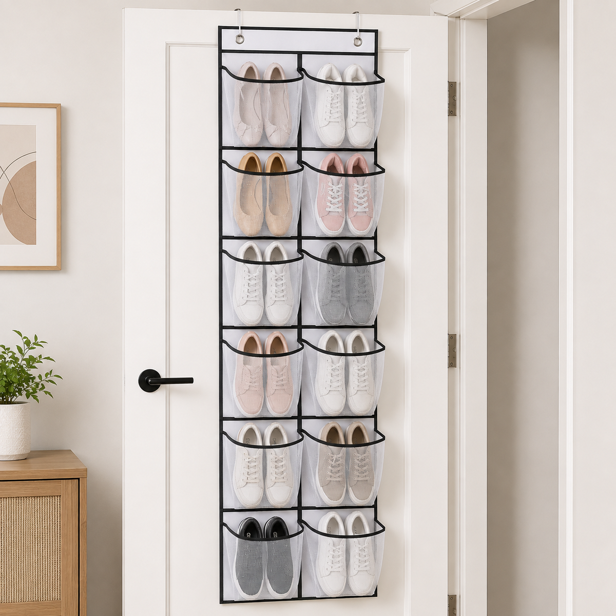 Organisateur de Chaussures Suspendu – 12 Poches Gain de Place