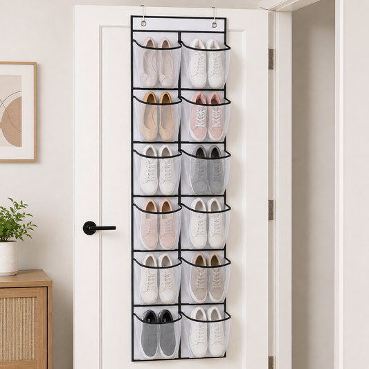 Organisateur de Chaussures Suspendu – 12 Poches Gain de Place
