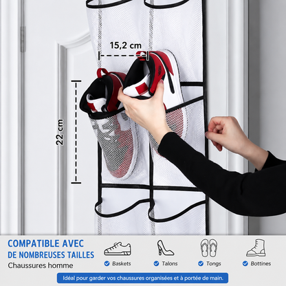 Organisateur de Chaussures Suspendu – 12 Poches Gain de Place