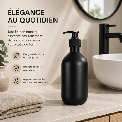 Distributeur de savon rechargeable 500 ml noir mat