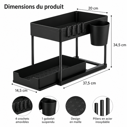 Organisateur coulissant à 2 niveaux