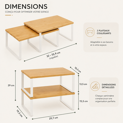 Étagères de rangement modulables en bois | Ensemble de 2 ou 4