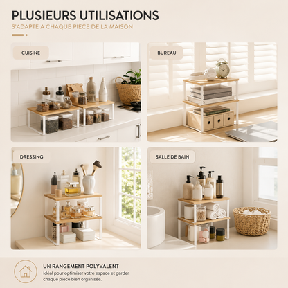 Étagères de rangement modulables en bois | Ensemble de 2 ou 4