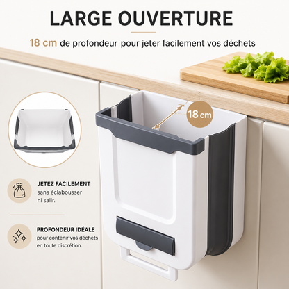 Poubelle de cuisine pliable à suspendre