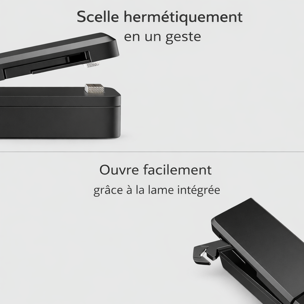 Mini scelleuse de sacs 2-en-1 – Rechargeable & compacte