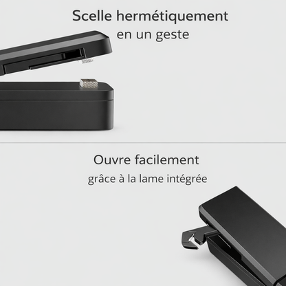 Mini scelleuse de sacs 2-en-1 – Rechargeable & compacte