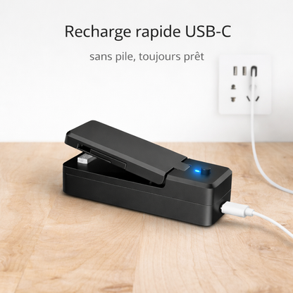 Mini scelleuse de sacs 2-en-1 – Rechargeable & compacte