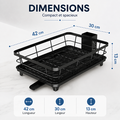 Égouttoir à Vaisselle Gain de Place avec Évacuation Automatique