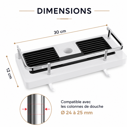 Étagère de douche universelle à clipser