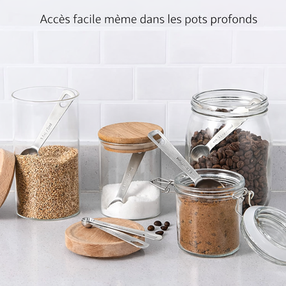 Ensemble de 6 cuillères doseuses en acier inoxydable
