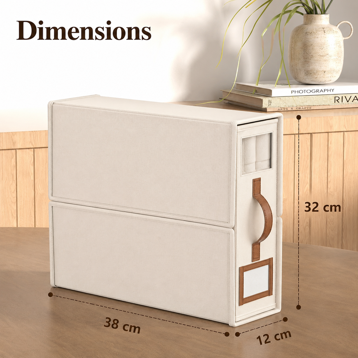 Boîte de rangement pour linge de lit avec fenêtre de visualisation