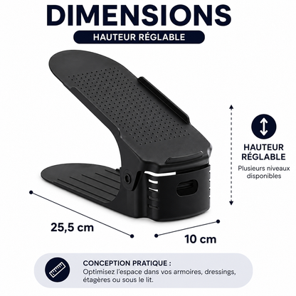 Organisateur de chaussures réglable – Gain de place
