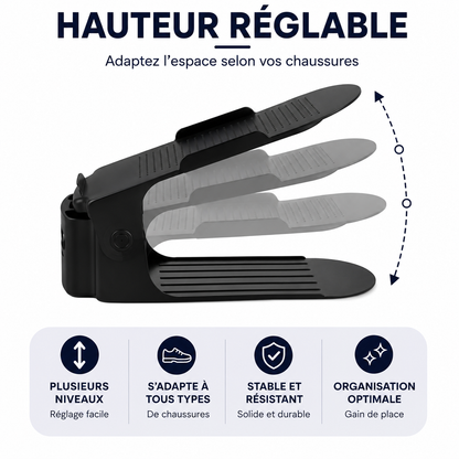 Organisateur de chaussures réglable – Gain de place