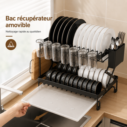 Égouttoir Vaisselle Pliable 2 Niveaux