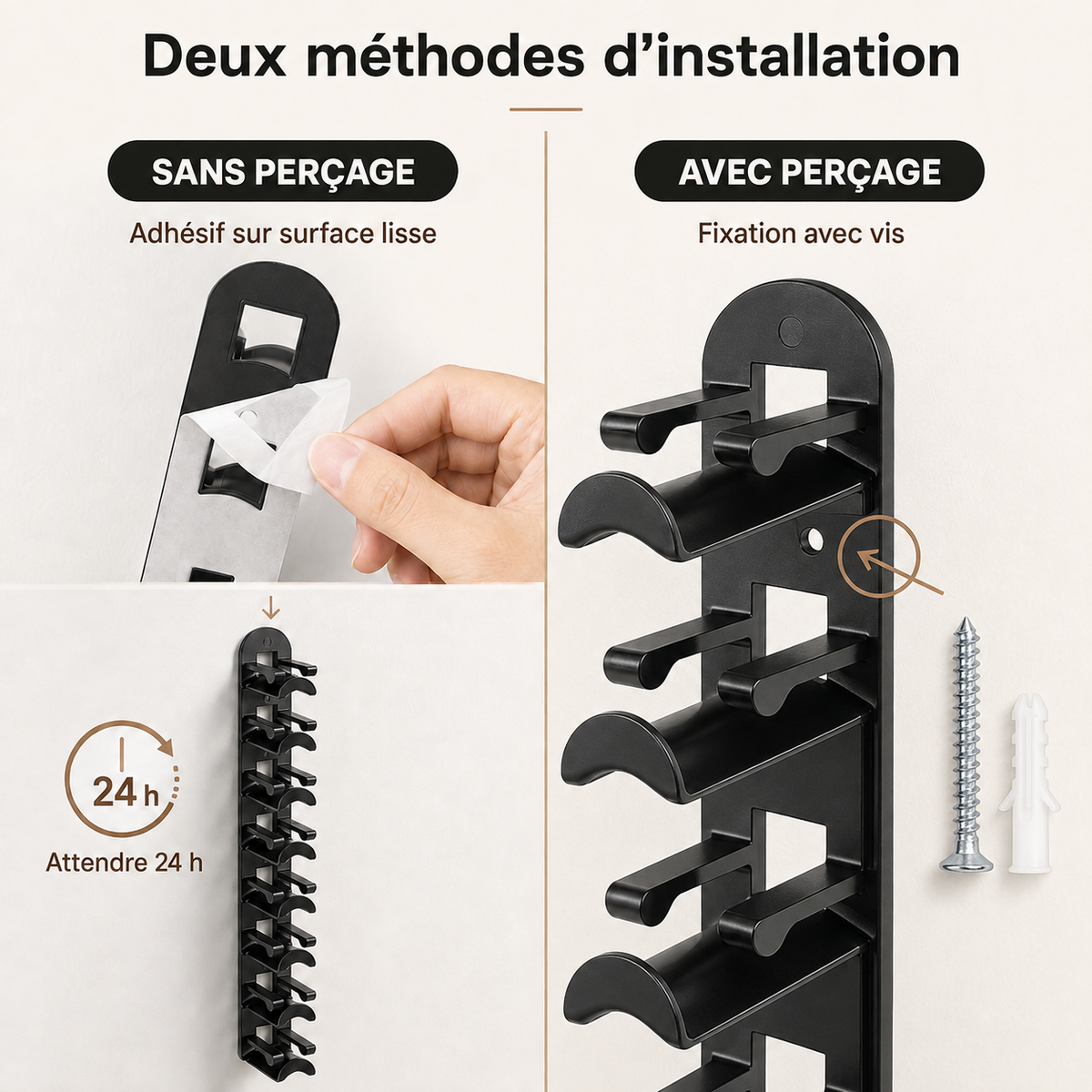 Support mural gain de place pour casquettes