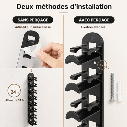 Support mural gain de place pour casquettes