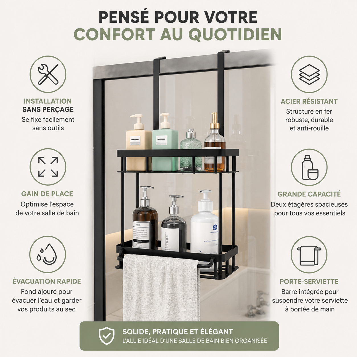 Étagère Suspendue pour Douche