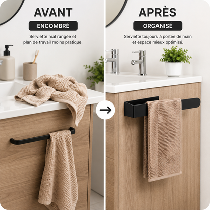 Porte-Serviette Mural Minimaliste Sans Perçage