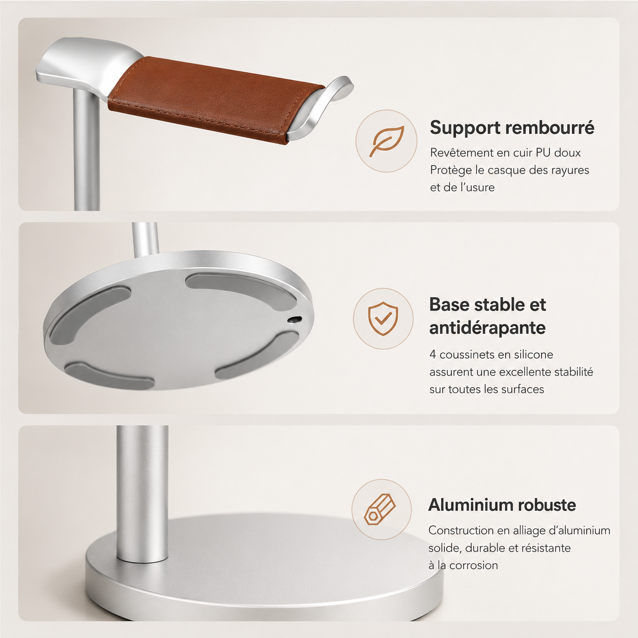 Support Casque de Bureau en Aluminium – Élégance & Organisation