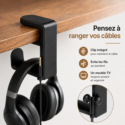 Support Casque de Bureau Rotatif