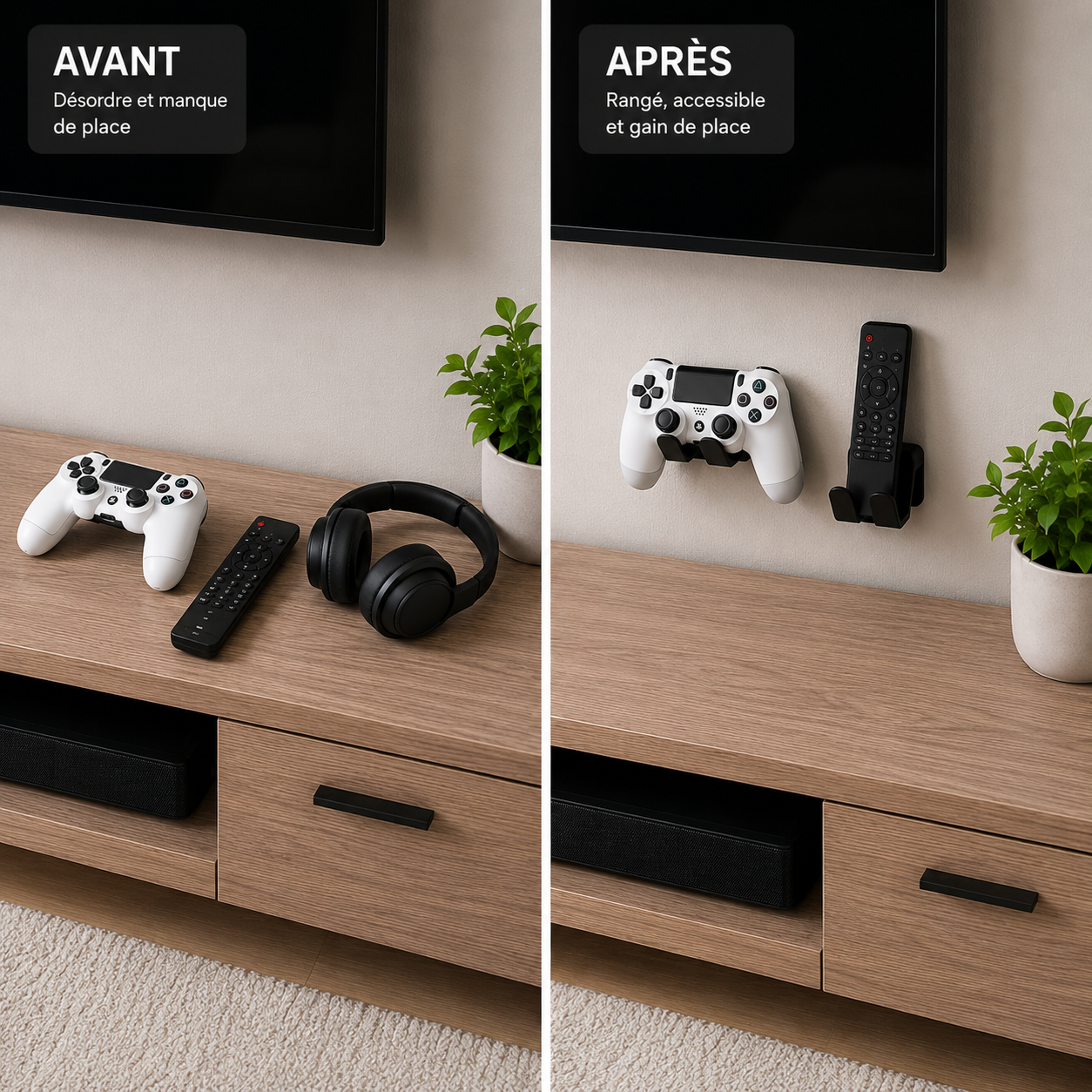 Support mural multifonction pour accessoires TV