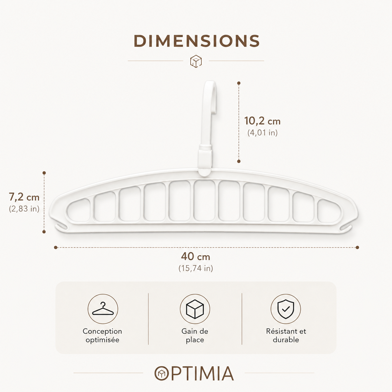 Cintre multifonction pliable à 9 emplacements