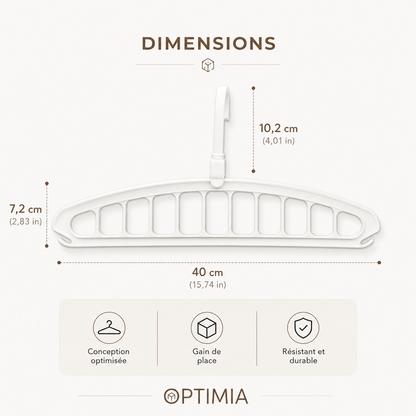 Cintre multifonction pliable à 9 emplacements