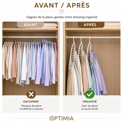 Cintre multifonction pliable à 9 emplacements