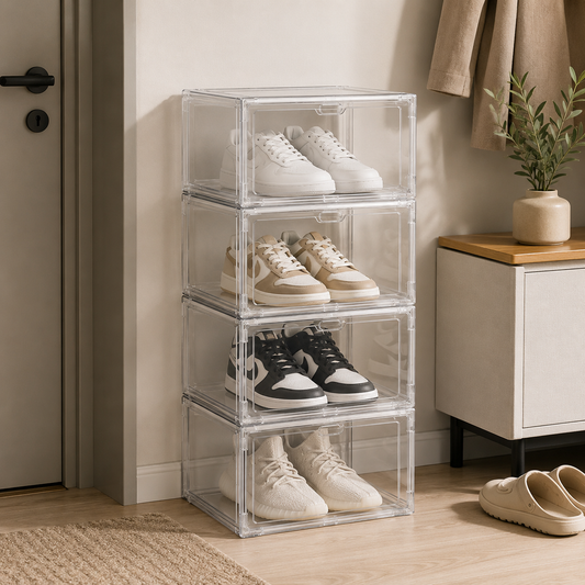 Boîte de rangement empilable pour chaussures