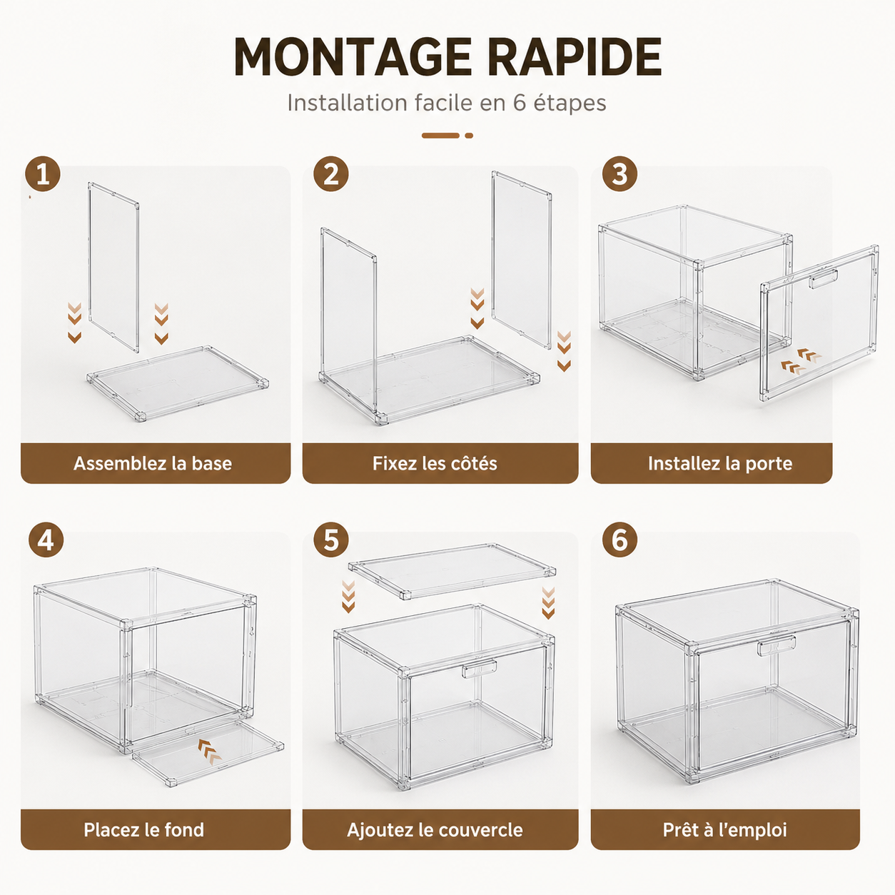 Boîte de rangement empilable pour chaussures